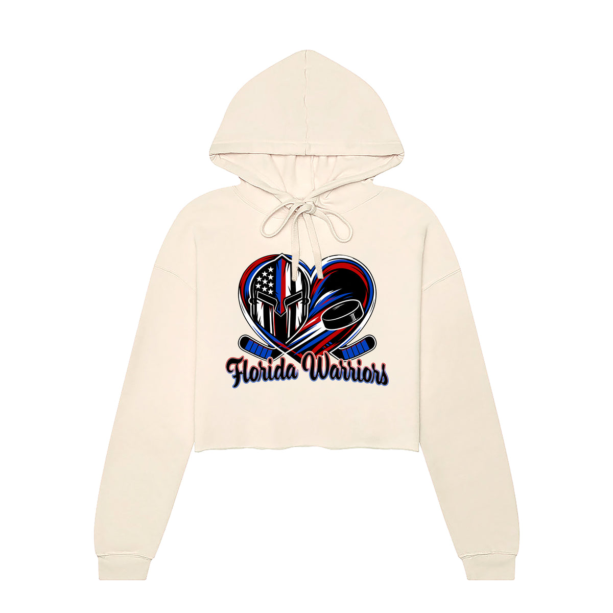 Bella Canvas - Women's Crop Hoodie Sweatshirt (WARRIORS) 7502