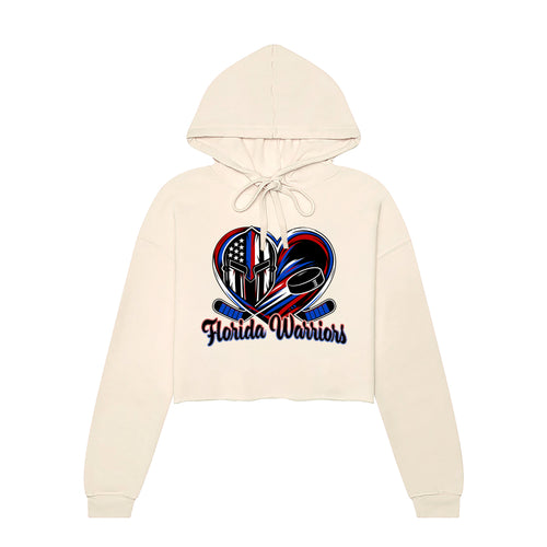Bella Canvas - Women's Crop Hoodie Sweatshirt (WARRIORS) 7502